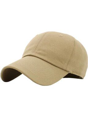 〽️Unisex Khaki Adjustable Low Crown Baseball Cap Classic Cotton Plain Dad Hat